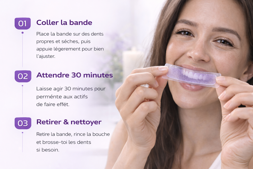 14 x Bandes dentaires à correction optique violette  – Nouveau Packaging ✨